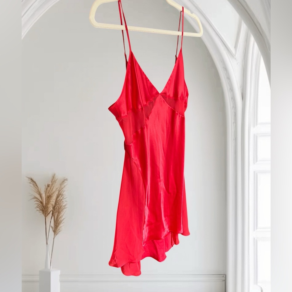 Y2K VINTAGE VICTORIA’S SECRET Red Cutout Slip Dress Satin UO Vintage L‎